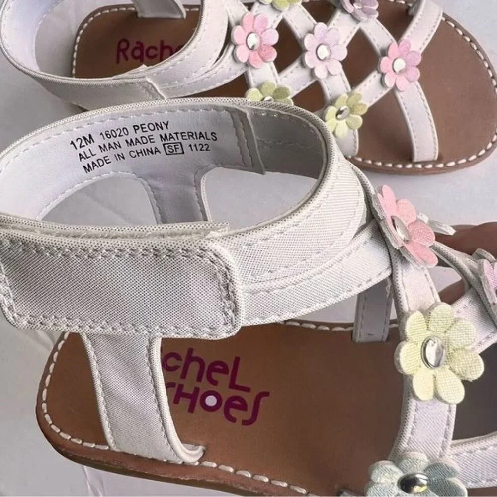 Rachel Shoes peony‎ white floral sandals